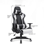 Load image into Gallery viewer, Kesnos Gaming Chair Office Chair High Back Computer Chair Leather Desk Chair Swivel Task Chair with Headrest and Lumbar Support (White)
