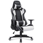 Load image into Gallery viewer, Kesnos Gaming Chair Office Chair High Back Computer Chair Leather Desk Chair Swivel Task Chair with Headrest and Lumbar Support (White)
