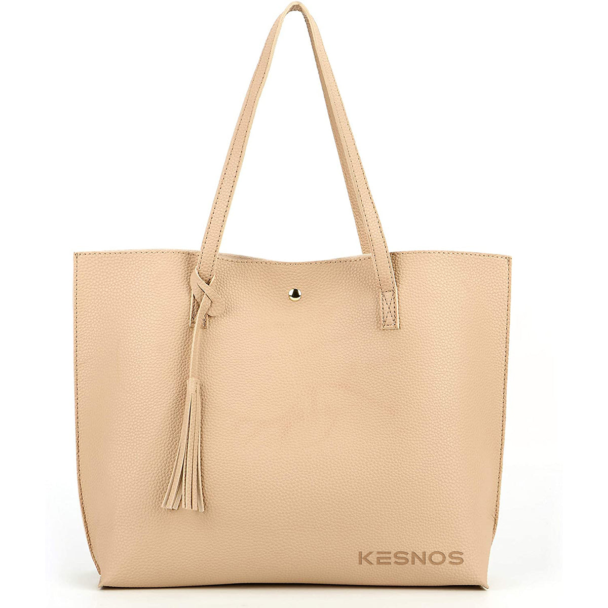 Kesnos Women Tote Bags Top Handle Satchel Handbags PU Faux Leather Tassel Shoulder Purse