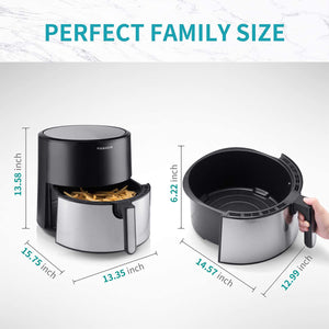 Kesnos 8 Quart Air Fryer, Electric Hot Air Fryers XL Oven Oilless Cooker with 8 Presets, LCD Digital Touch Screen and Nonstick Frying Pot