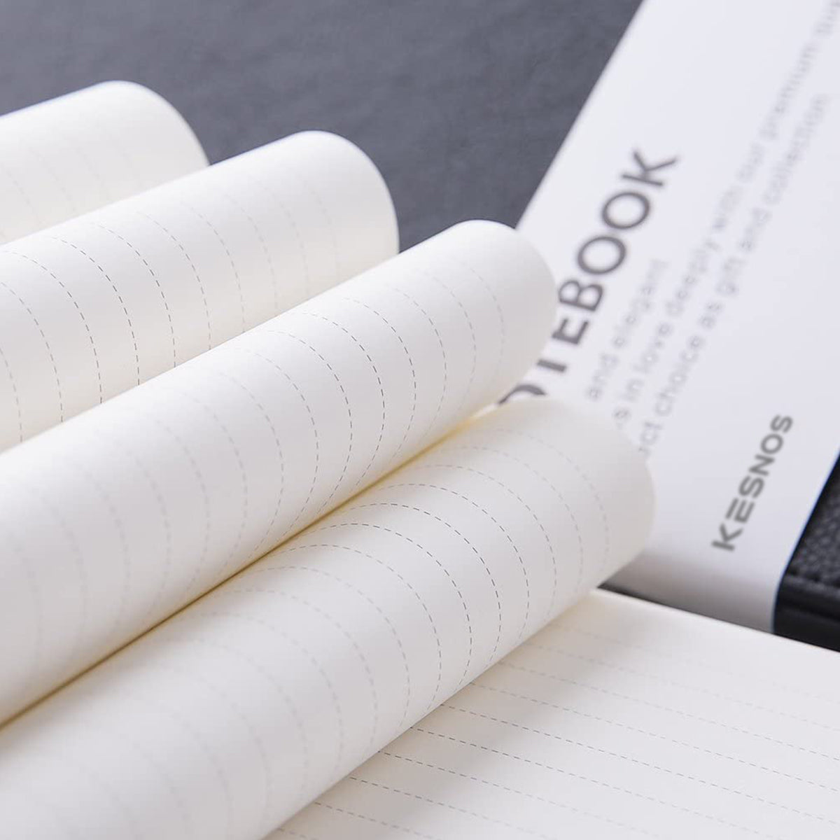 Kesnos Thick Notebook/Journal with Pen Loop - Elegant Black Leather Notebook with Premium Thick Paper, Ruled, 8.4 x 5.7 in