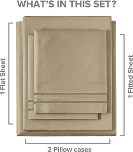 Kesnos Twin Size Sheet Set - 4 Piece Set - Extra Soft Bed Sheets - Deep Pocket Bed Sheets - Easy Fit - Breathable & Cooling - Wrinkle Free - Comfy - Bed Sheet Sets