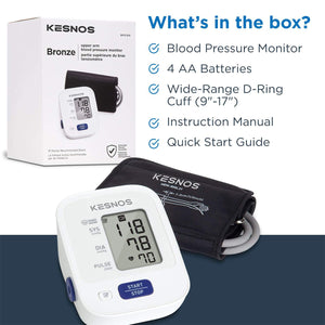 Kesnos Blood Pressure Monitor, Upper Arm Cuff, Digital Blood Pressure Machine, Stores Up To 14 Readings