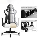 Load image into Gallery viewer, Kesnos Gaming Chair Office Chair High Back Computer Chair Leather Desk Chair Swivel Task Chair with Headrest and Lumbar Support (White)
